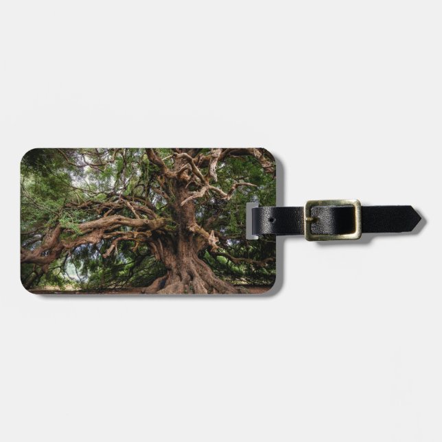 Etiqueta Para Maletas Olivo viejo rústico (Frente Horizontal)