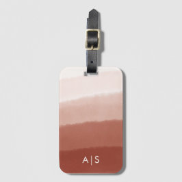 Etiqueta Para Maletas Ombre de Cobre Oxidado con Monograma en Acuarela C