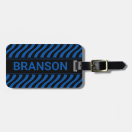 Etiqueta Para Maletas Onda azul de barra H personalizada