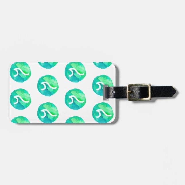 Etiqueta Para Maletas Onda verde (Frente Horizontal)