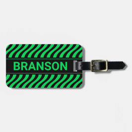 Etiqueta Para Maletas Onda verde H Bar personalizada