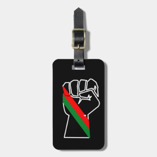 Etiqueta Para Maletas orgullo negro bandera panafricana roja verde puño