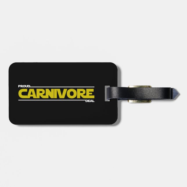 Etiqueta Para Maletas Orgulloso Carnivore. Trato. (Atrás Horizontal)