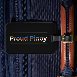Etiqueta Para Maletas Orgulloso Pinoy - Bandera Filipina Abstracta Geomé