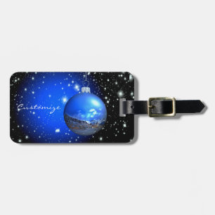 Etiqueta Para Maletas ornamento celeste azul/negro