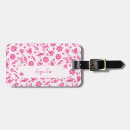 Etiqueta Para Maletas Ornamento de Navidad Romántico Rosa Cute