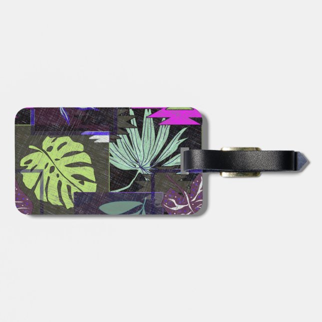 Etiqueta Para Maletas Ornamento tropical. (Atrás Horizontal)
