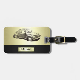 Etiqueta Para Maletas Oro de coche antiguo de clase