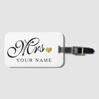 Etiqueta Para Maletas Oro personalizado Sra. Esposa Novia Newly Weds