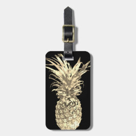Etiqueta Para Maletas Oro tropical de la piña