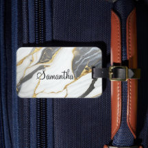 Oro y blanco gris de mármol personalizado personal
