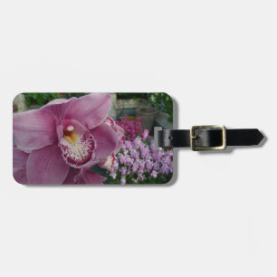 Etiqueta Para Maletas Orquídea Púrpura y Floral colorida en el jardín