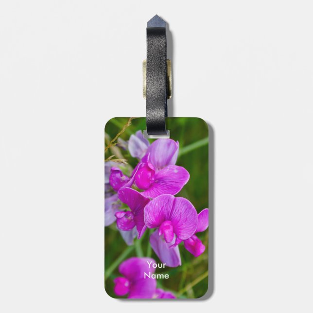 Etiqueta Para Maletas Orquídeas Púrpura (Atrás Vertical)
