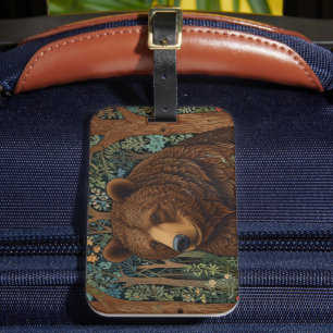 Etiqueta Para Maletas Oso castaño retro ruso