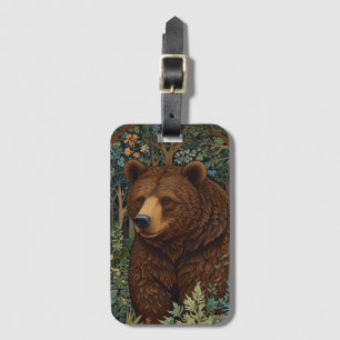 Etiqueta Para Maletas Oso castaño retro ruso