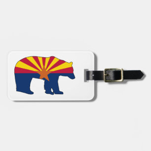 Etiqueta Para Maletas Oso de la bandera de Arizona