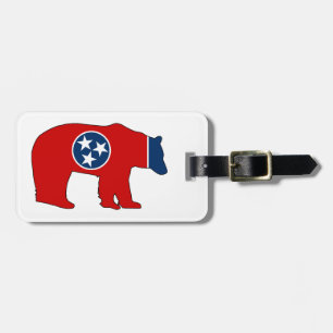 Etiqueta Para Maletas Oso de la bandera de Tennessee