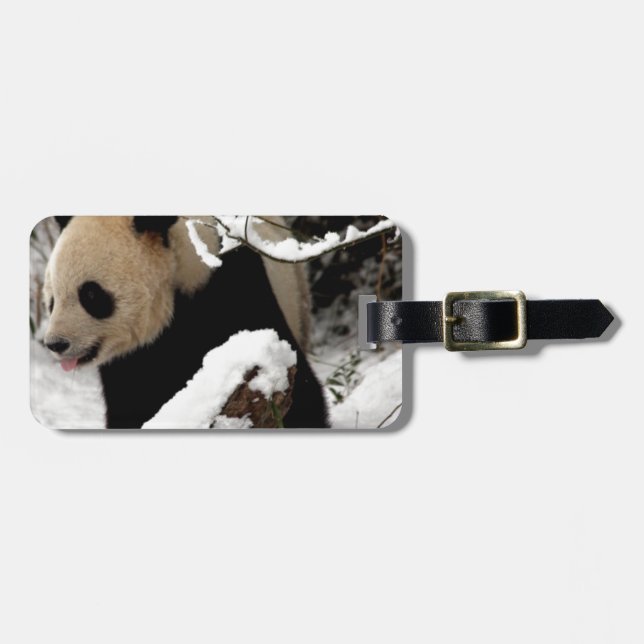 Etiqueta Para Maletas Oso de panda (Frente Horizontal)