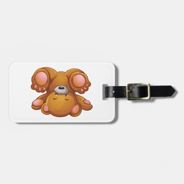 Etiqueta Para Maletas Oso de peluche al revés (Frente Horizontal)