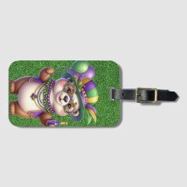 ETIQUETA PARA MALETAS OSO DE TEDIA CUTIDO VESTIDO PARA MARDI GRAS