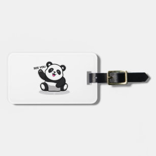 Etiqueta Para Maletas oso panda lindo pequeño