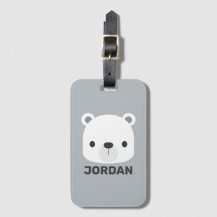 Etiqueta Para Maletas Oso polar pequeño y corto con nombre personalizado