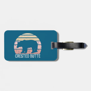 Etiqueta Para Maletas Oso Retro Crested Butte Colorado