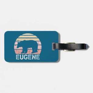 Etiqueta Para Maletas Oso Retro de Eugene Oregón