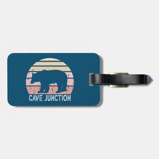 Etiqueta Para Maletas Oso retro de Oregón de Cave (Atrás Horizontal)