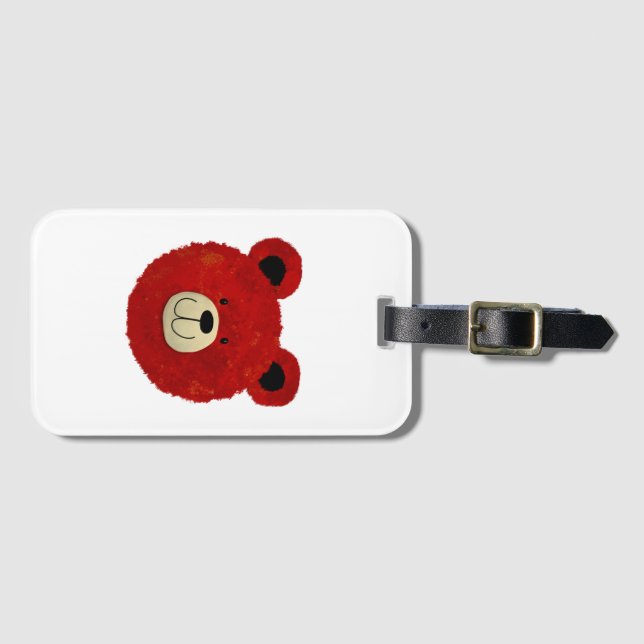 Etiqueta Para Maletas Oso Rojo (Anverso horizontal)