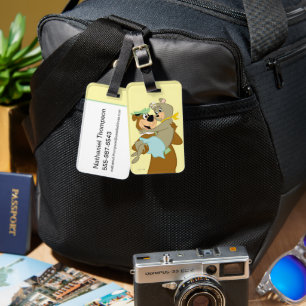 Etiqueta Para Maletas Oso Yogi Cargando Cindy Bear