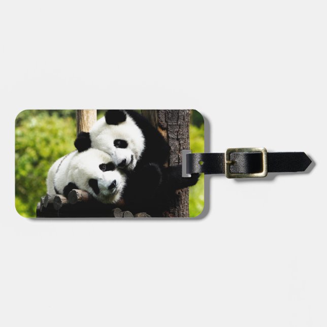 Etiqueta Para Maletas Osos de panda (Frente Horizontal)