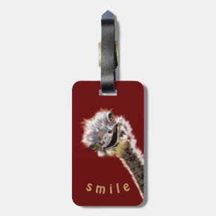 Etiqueta Para Maletas Ostrich feliz