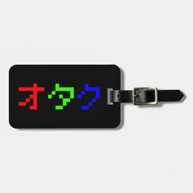 Etiqueta Para Maletas OTAKU Katakana japonesa de 8 bits (Frente Horizontal)