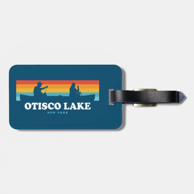 Etiqueta Para Maletas Otisco Lake New York Canoe (Atrás Horizontal)