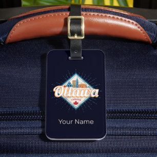 Etiqueta Para Maletas Ottawa Skyline Ontario Retro Canada Vintage