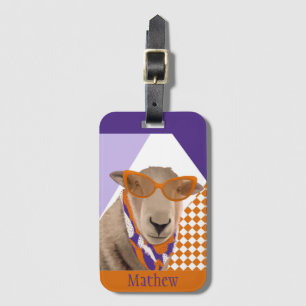 Etiqueta Para Maletas Oveja Cubierta Con Gafas