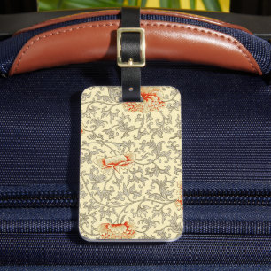 Etiqueta Para Maletas Owen Jones Patrón Antiguo: Coral Floral Gris