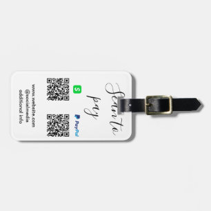 Etiqueta Para Maletas Pagar con Paypal Cashapp escaneando el código QR a