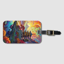 Etiqueta Para Maletas Pagoda and Coloured Landscape