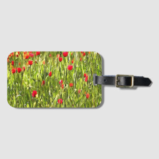 Etiqueta Para Maletas Paisaje artístico de adormidera