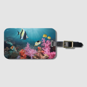 Etiqueta Para Maletas Paisaje de arrecifes de coral  Ídolo moro