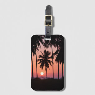 Etiqueta Para Maletas Paisaje de la palmera del coco