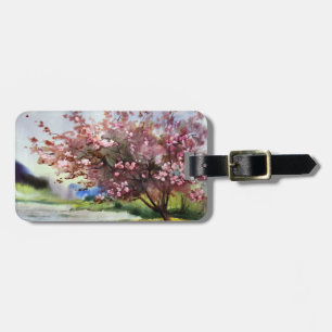 Etiqueta Para Maletas Paisaje de pintura acuarela