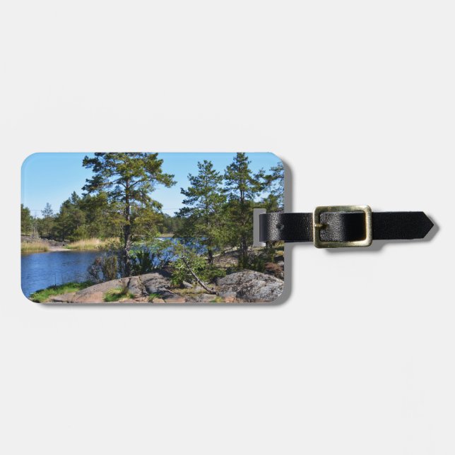 Etiqueta Para Maletas Paisaje de Suecia (Frente Horizontal)