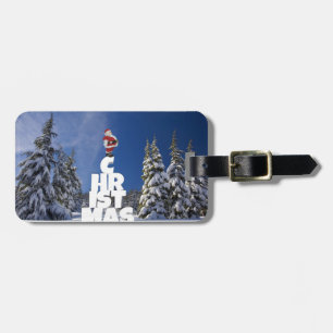 Etiqueta Para Maletas paisaje invernal de los navidades