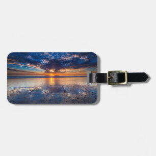 Etiqueta Para Maletas Paisaje marino dramático, puesta de sol, CA