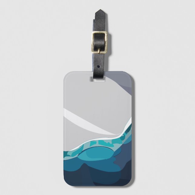 Etiqueta Para Maletas Paisaje oceánico de Iceberg (Anverso vertical)