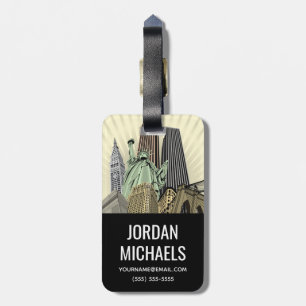 Etiqueta Para Maletas Paisaje urbano estilizado estupendo NYC