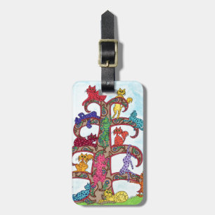 Etiqueta Para Maletas Paisley Cat Tree of Life